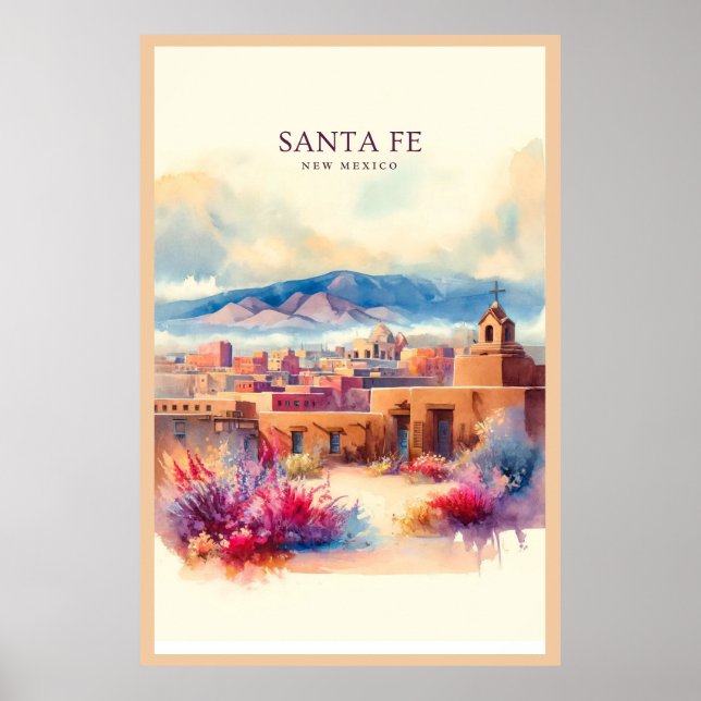 Santa Fe Watercolor Poster (Vorne)