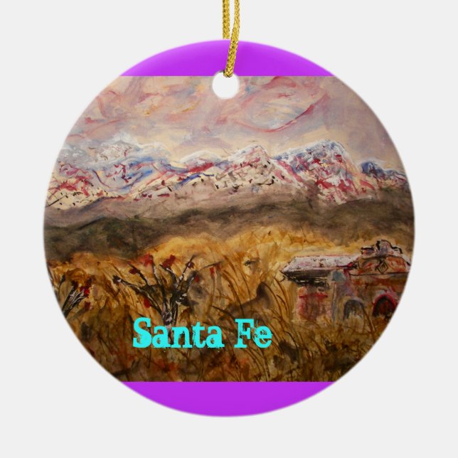 Santa- Feschnee Keramikornament (Vorne)