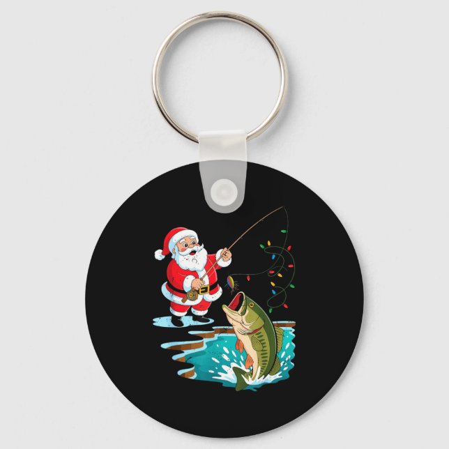 Santa Fishing Lure B Fish Christmas Pajamas Boy To Schlüsselanhänger (Vorderseite)
