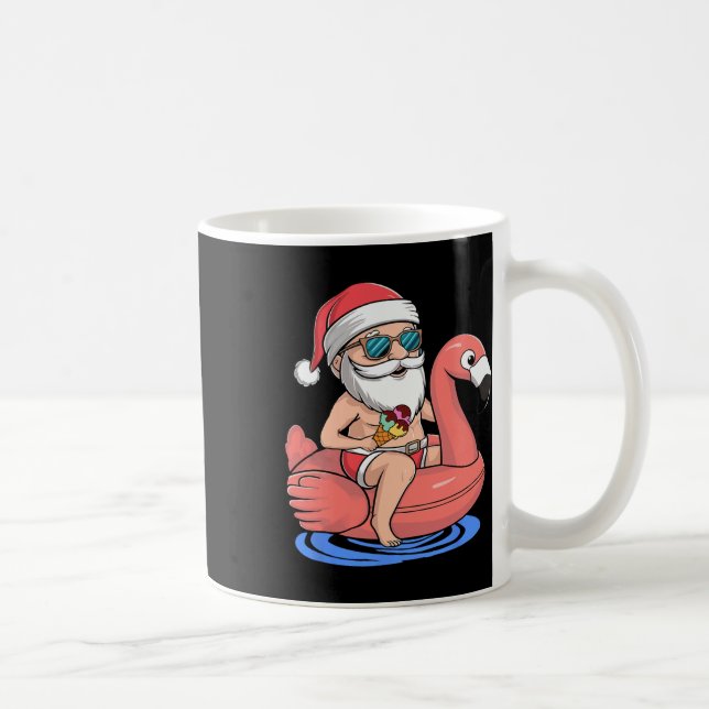 Santa Flamingo Floatie Funny Christmas In July Sum Kaffeetasse (Rechts)