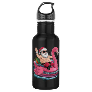Santa Flamingo Floatie Weihnachten im Juli Sommer Edelstahlflasche