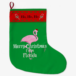 Santa Flamingo, "Frohe Weihnachten aus Florida" Großer Weihnachtsstrumpf
