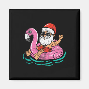 Santa Flamingo Schwimmhilfe Lustiges Weihnachten i Magnet