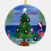 Santa flamingos Familienstrand Weihnachtsschmuck