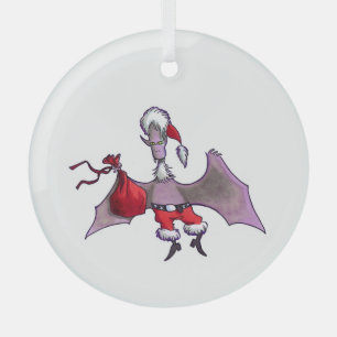 Santa-Fledermaus-Rundglasornament Ornament Aus Glas