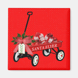 Santa Flyer Wagon Vorstellung Weihnachts-Kühlschra Magnet