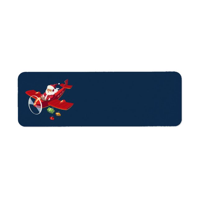 Santa Flying Airplane Address Labels (Vorne)