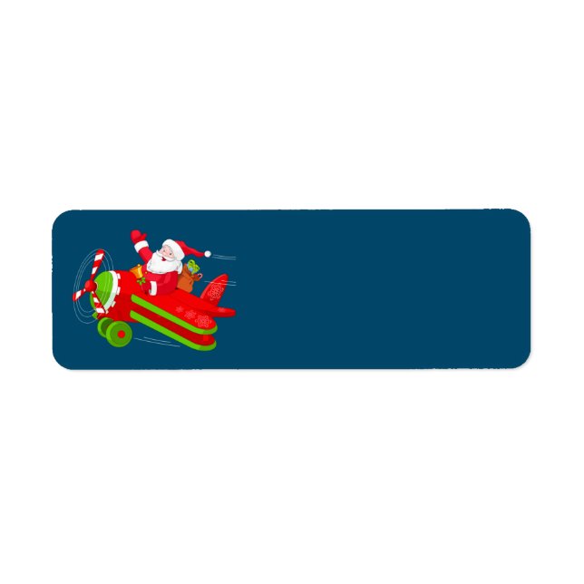 Santa Flying Airplane Address Labels (Vorne)