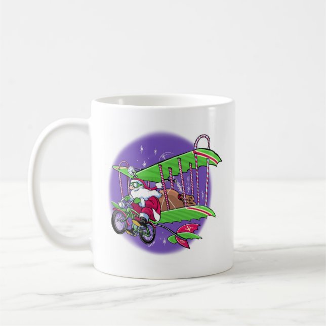 Santa Flying Bicycle Kaffeetasse (Links)