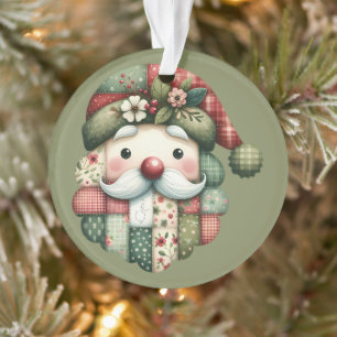 Santa folklorique patchwork fantaisiste de Noël