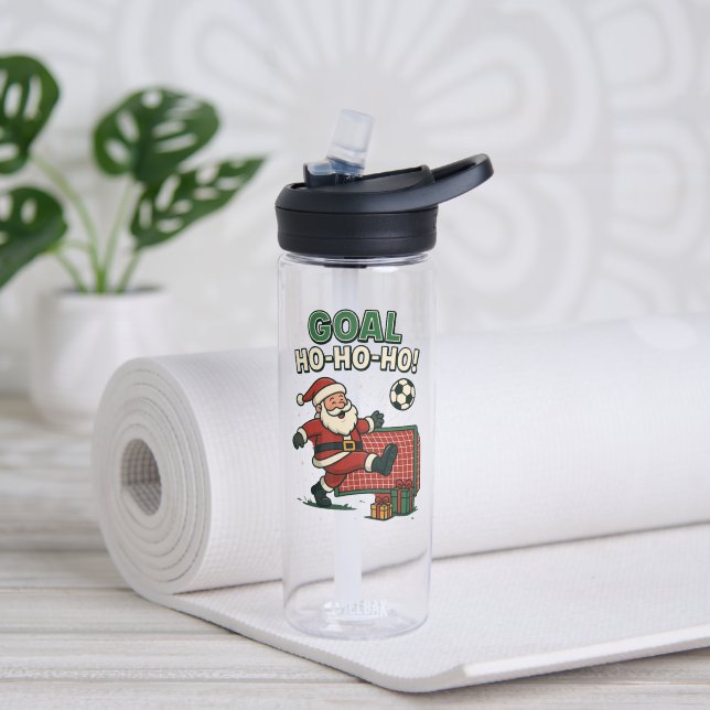 Santa Football Goal - Holiday Gift Idee Trinkflasche (Yoga (gedreht))