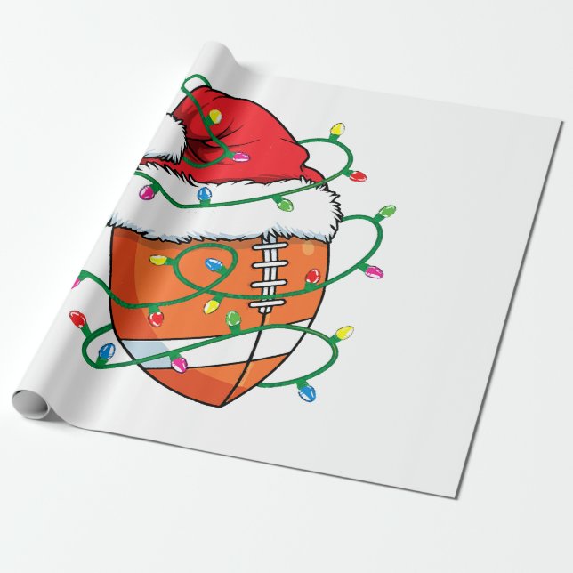 Santa Football Sports Ball Männer Weihnachten Weih Geschenkpapier (Ungerollt)