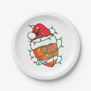Santa Football Sports Ball Männer Weihnachten Weih Pappteller