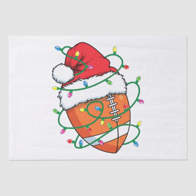 Santa Football Sports Ball Männer Weihnachten Weih Seidenpapier (Vorderseite)