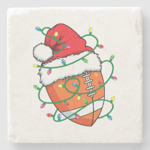 Santa Football Sports Ball Männer Weihnachten Weih Steinuntersetzer