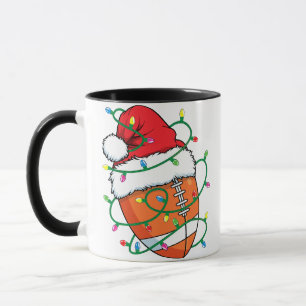 Santa Football Sports Ball Männer Weihnachten Weih Tasse