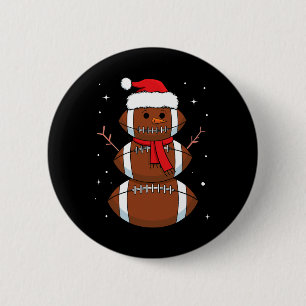 Santa Footbyll Schneemann Sport Byll Männer Jungen Button