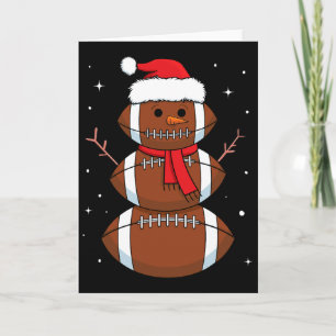 Santa Footbyll Schneemann Sport Byll Männer Jungen Karte