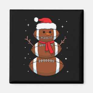Santa Footbyll Schneemann Sport Byll Männer Jungen Magnet