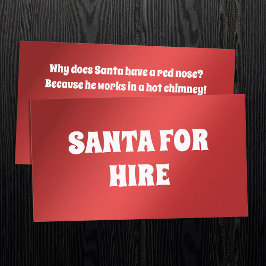 Santa for Hire Joke Visitenkarte