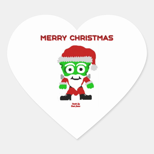 Santa FrankenCheese Heart Sticker (Vorderseite)