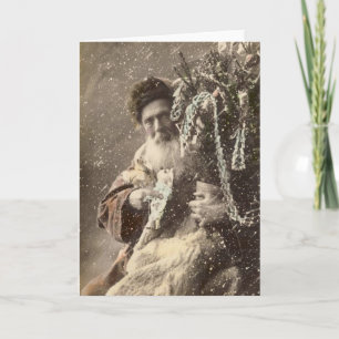 Santa - Frankreich Anfang der 1900er #X041 Feiertagskarte