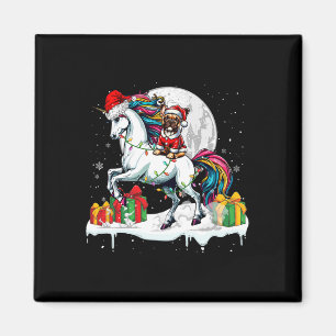 Santa French Bulldog Riding Unicorn Weihnachtsfest Magnet