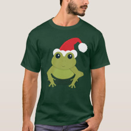 Santa Frog Green Christmas T-Shirt