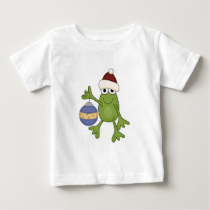 Santa Frog mit Ziertrampen und Geschenken Baby T-shirt