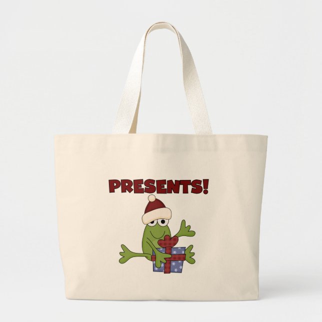 Santa Frog Tshirts und Geschenke Jumbo Stoffbeutel (Vorne)