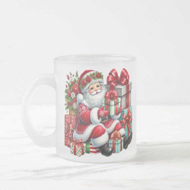 Santa-Frosted-Coffee-Mug Mattglastasse (Links)