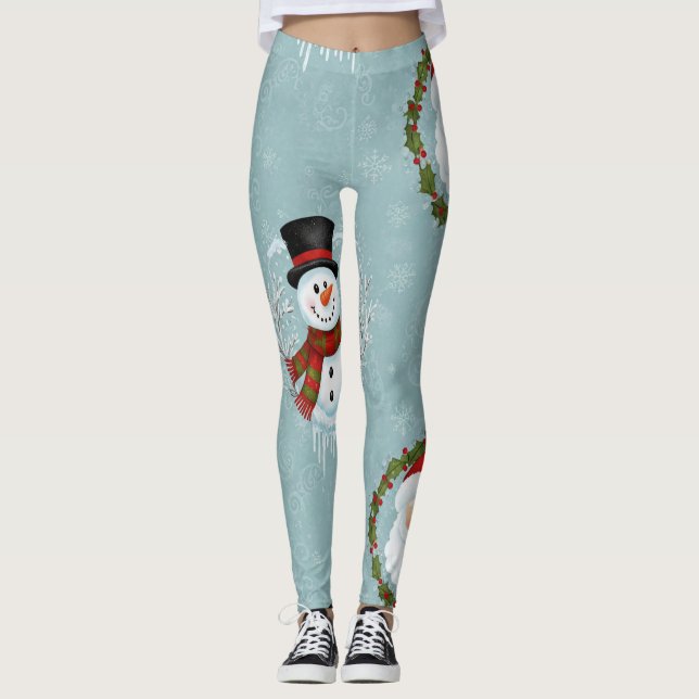 Santa Frosty Christmas Leggings AI Used (Vorderseite)