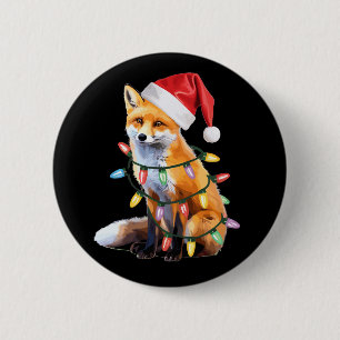 Santa Fuchs Weihnachtslicht Fuchs Liebhaber Weihna Button
