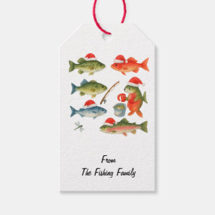 Santa für Fischliebhaber zu Weihnachten Geschenkanhänger