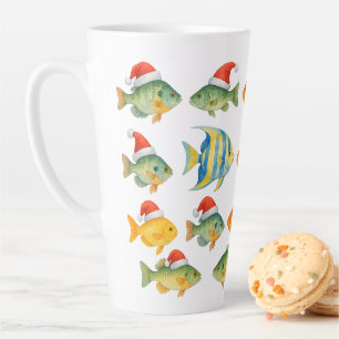 Santa für Fischliebhaber zu Weihnachten Milchtasse