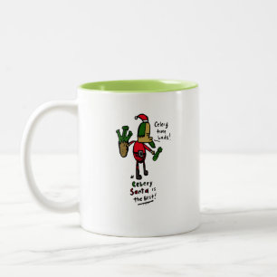 Santa für Vegetarier Zweifarbige Tasse