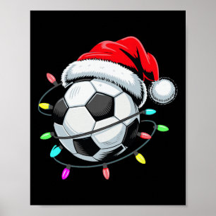 Santa Fußball-Byll-Weihnachtslichter Kinder Jungen Poster