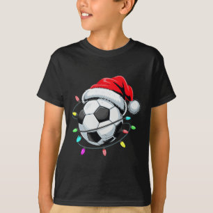 Santa Fußball-Byll-Weihnachtslichter Kinder Jungen T-Shirt