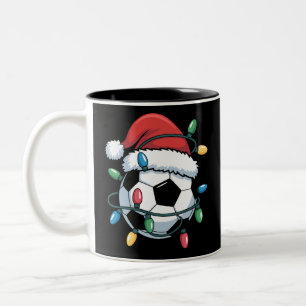 Santa Fußball Sports Weihnachten Fußballspieler Zweifarbige Tasse