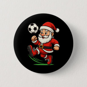 Santa Fußballspieler Weihnachten Xmas Jungen Männe Button