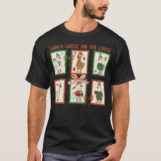 Santa Gans Auf Freiem Fuß Frohe Gänsemas Weihnacht T-Shirt