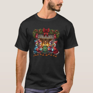 Santa Gans Fröhliche Gänsemas Weihnachten Gans Wei T-Shirt