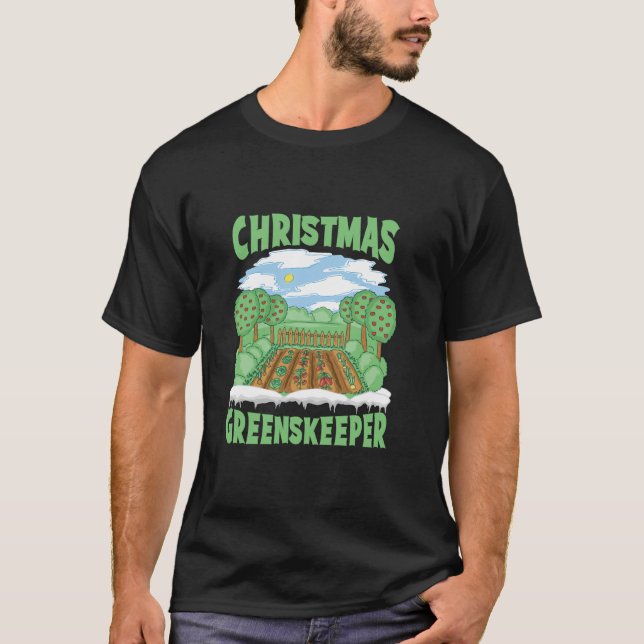 Santa Gardener Pflanze Landscaper Weihnachtsgar T-Shirt (Vorderseite)