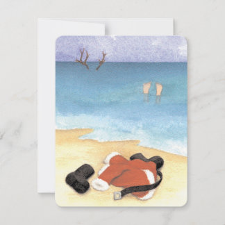 Santa geht schwimmen  feiertagskarte