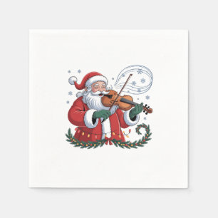 Santa Geiger Spieler Violinist Weihnachtsmusik Xma Serviette