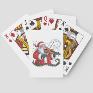 Santa Geiger Spieler Violinist Weihnachtsmusik Xma Spielkarten