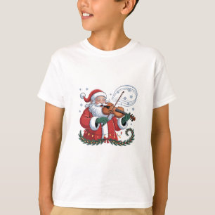 Santa Geiger Spieler Violinist Weihnachtsmusik Xma T-Shirt