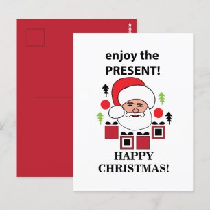 Santa Genieße Die Gegenwart Frohe Weihnachten Sant Postkarte