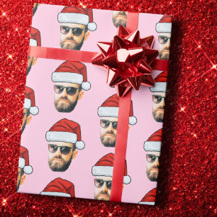 Santa Gesicht Hut Weihnachtsgeschenk Geschenkpapier