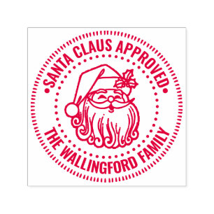 Santa-Gesicht-Logo, von Santa Claus genehmigter Fa Permastempel